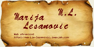 Marija Lešanović vizit kartica